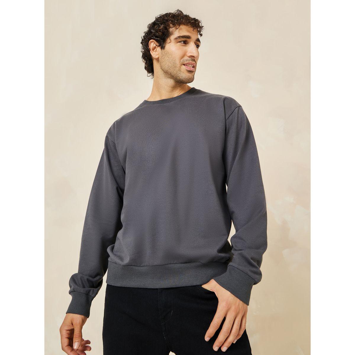 Styli Relaxed Fit Cotton Terry Sweatshirt-men-winterwear-hoodiesandsweatshirts-image-1