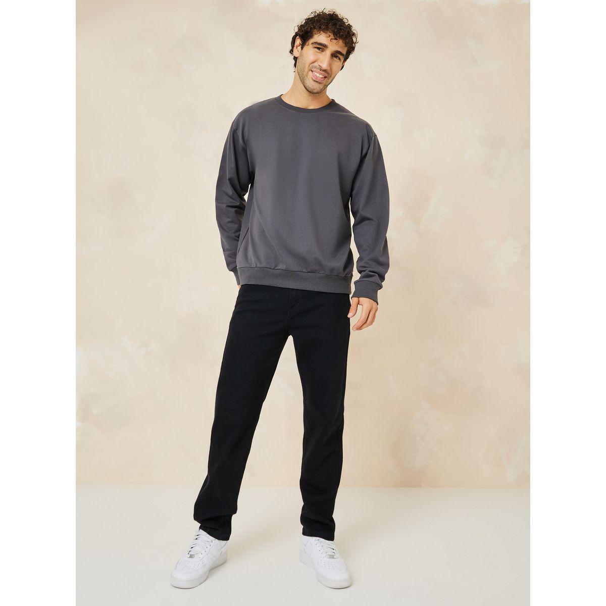 Styli Relaxed Fit Cotton Terry Sweatshirt-men-winterwear-hoodiesandsweatshirts-image-2