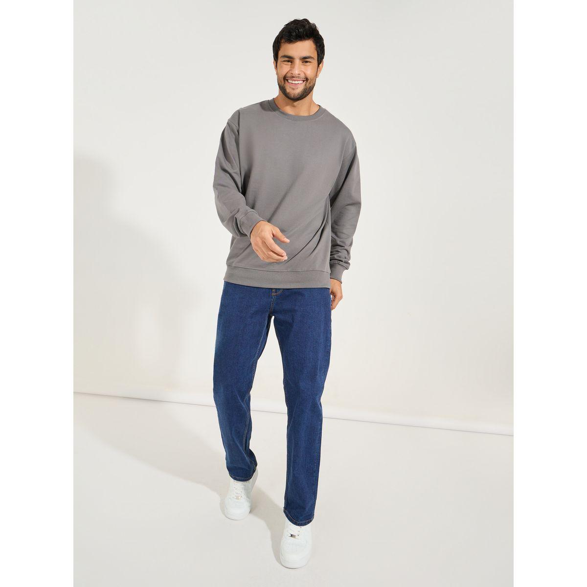 Styli Relaxed Fit Cotton Terry Sweatshirt-men-winterwear-hoodiesandsweatshirts-image-2