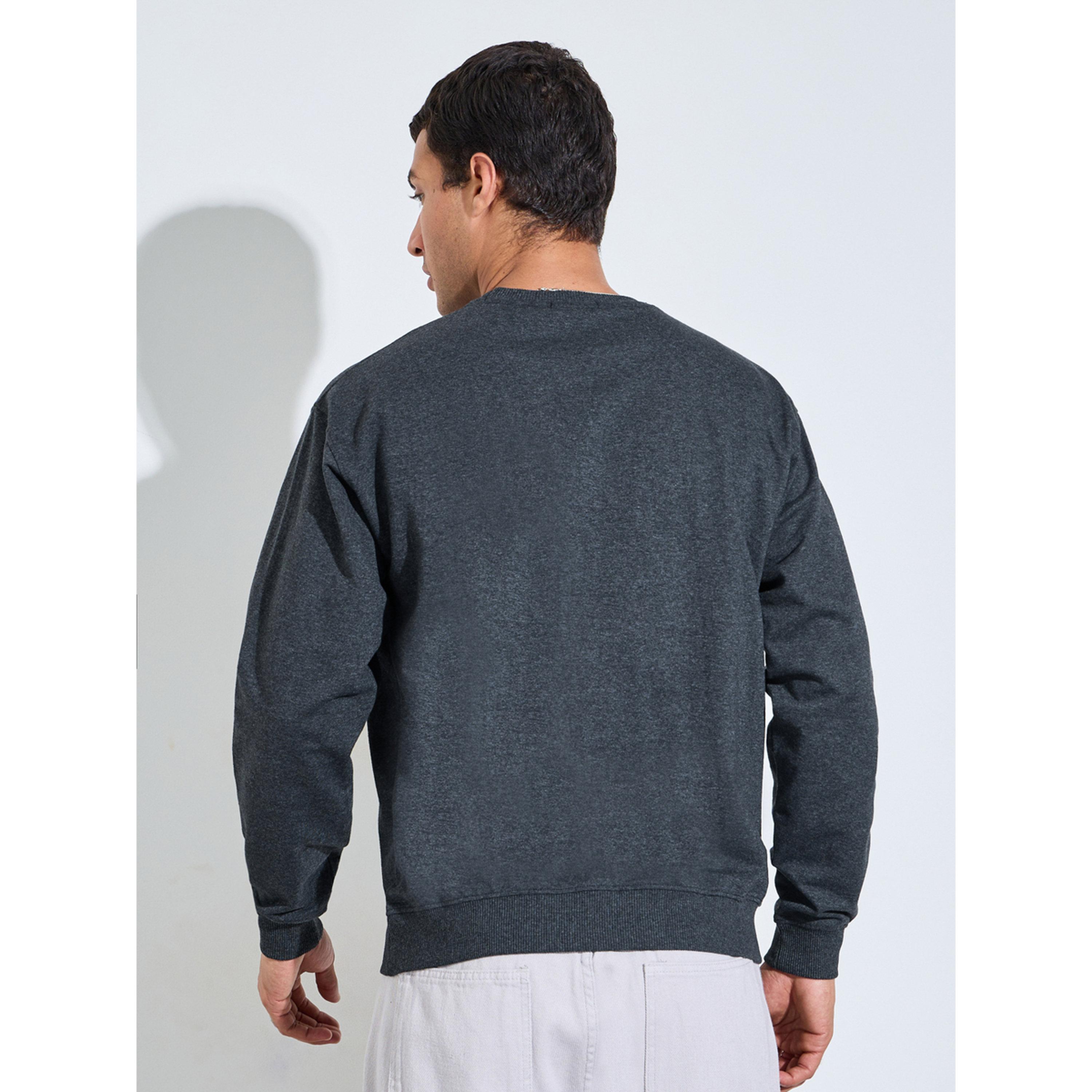 Styli Charcoal Relaxed Fit Terry Sweatshirt-men-winterwear-hoodiesandsweatshirts-image-3