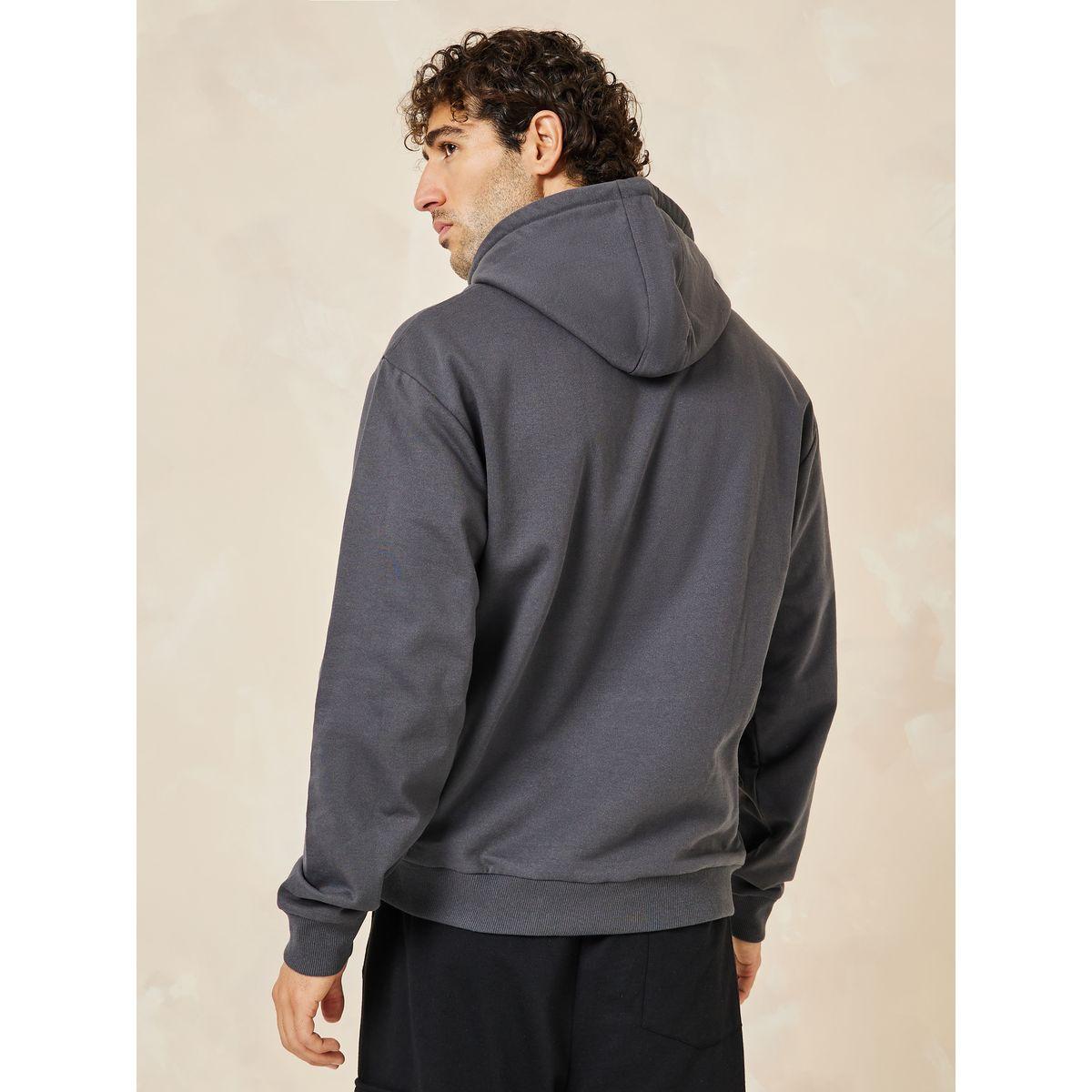 Styli Relaxed Fit Fleece Hoodie with Kangaroo Pocket-men-winterwear-hoodiesandsweatshirts-image-4