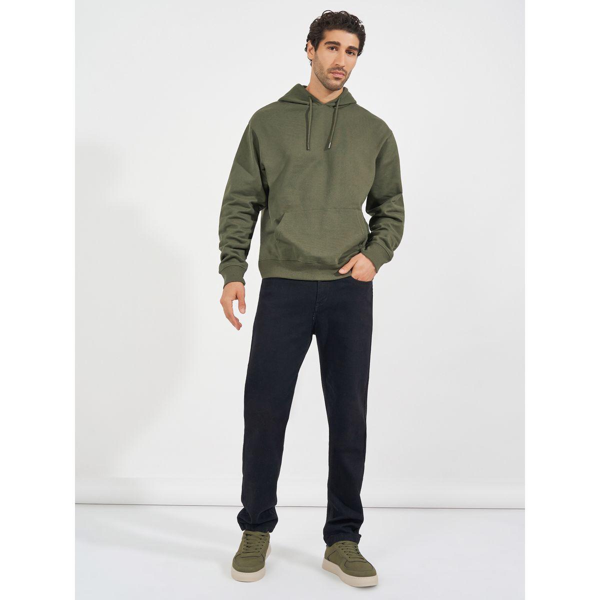 Styli Relaxed Fit Fleece Hoodie with Kangaroo Pocket-men-winterwear-hoodiesandsweatshirts-image-2