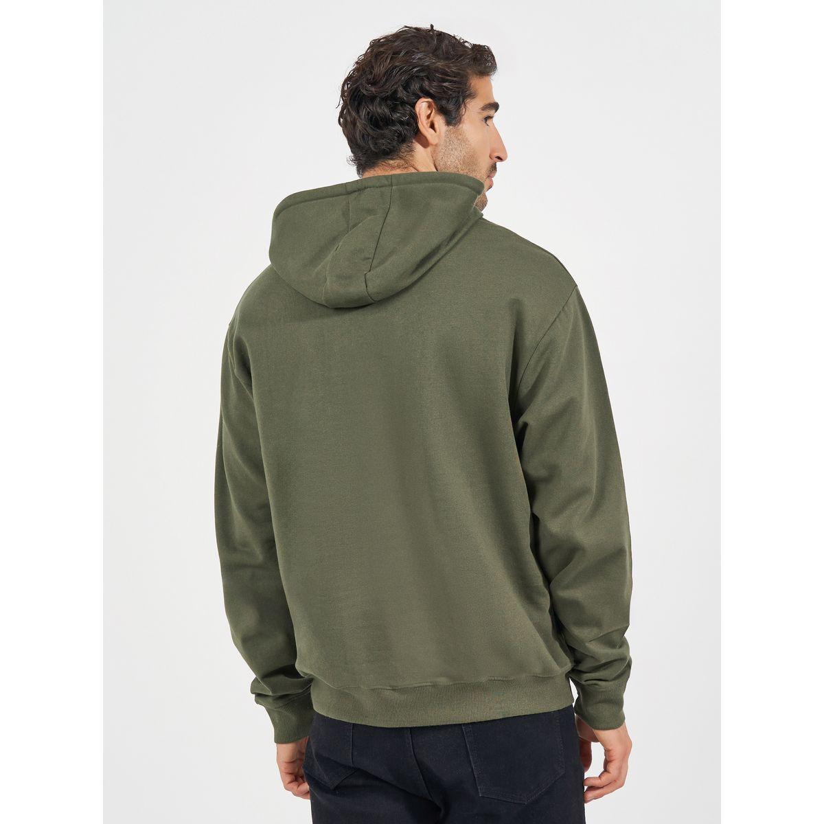 Styli Relaxed Fit Fleece Hoodie with Kangaroo Pocket-men-winterwear-hoodiesandsweatshirts-image-4