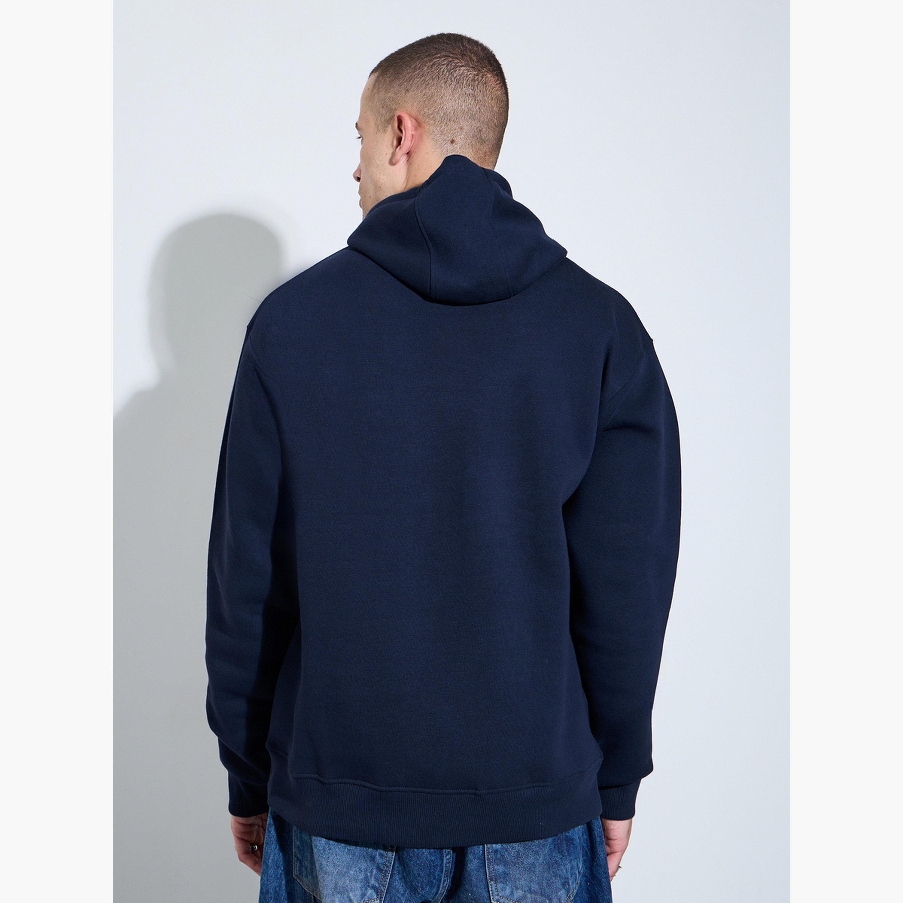 Styli Relaxed Fit Fleece Hoodie with Kangaroo Pocket-men-winterwear-hoodiesandsweatshirts-image-4