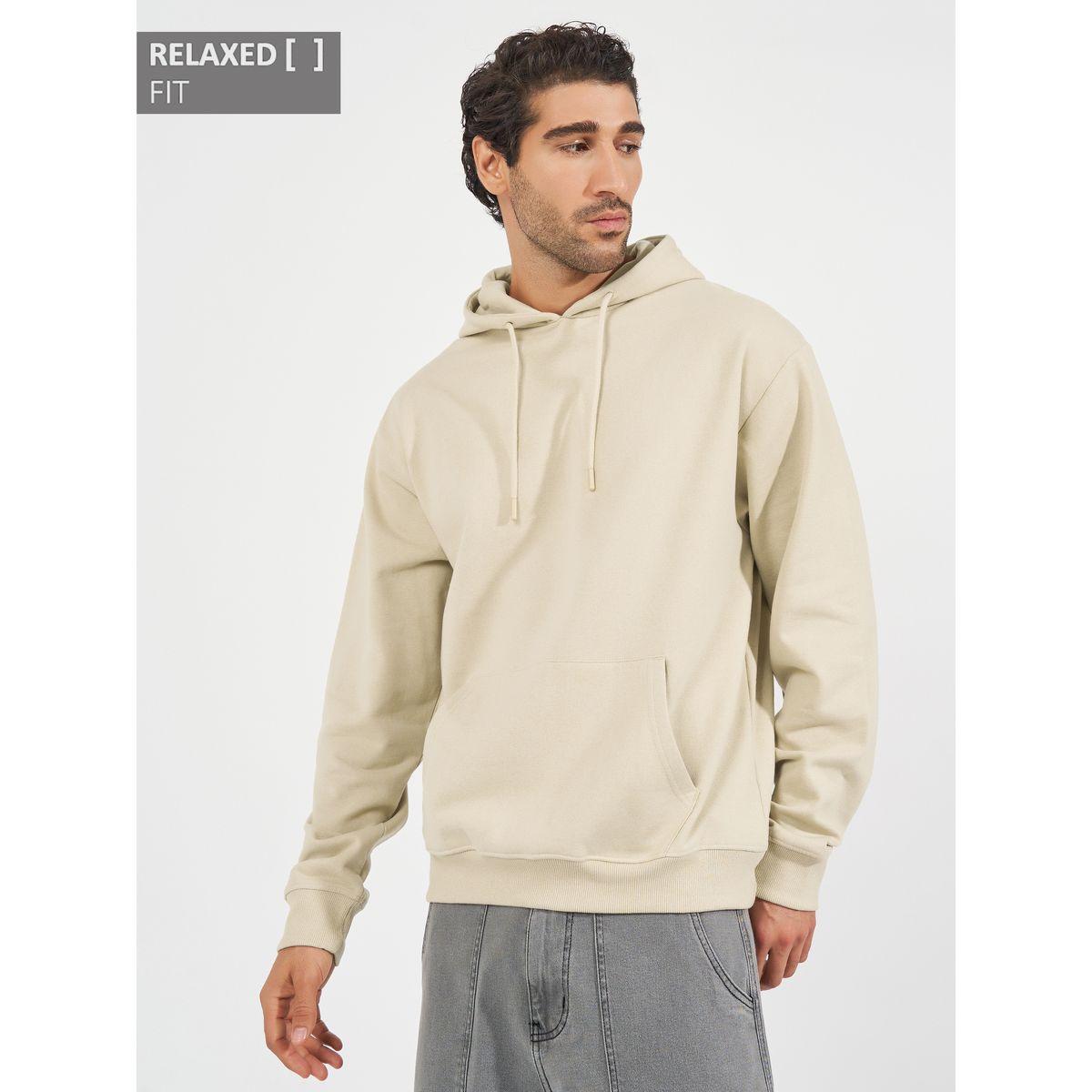 Styli Relaxed Fit Fleece Hoodie with Kangaroo Pocket-men-winterwear-hoodiesandsweatshirts-image-1
