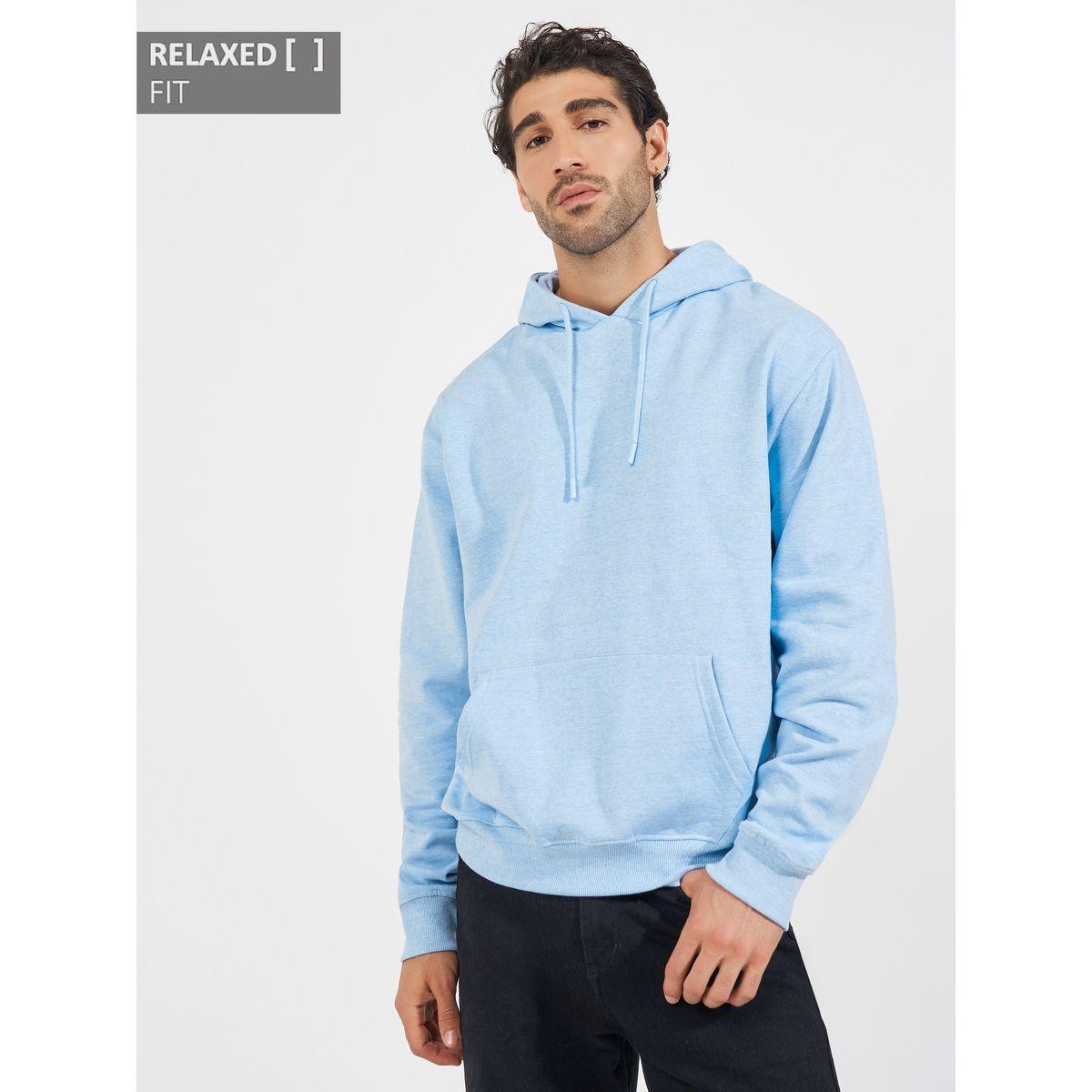 هودي فليس بقصة مريحة وجيوب كانجارو-men-winterwear-hoodiesandsweatshirts-image-1