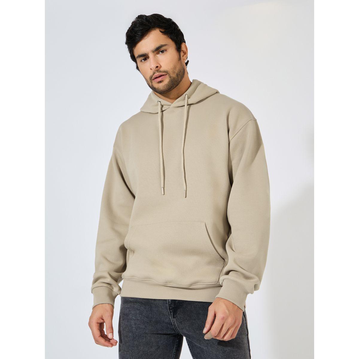 Styli Relaxed Fit Fleece Hoodie with Kangaroo Pocket-men-winterwear-hoodiesandsweatshirts-image-1