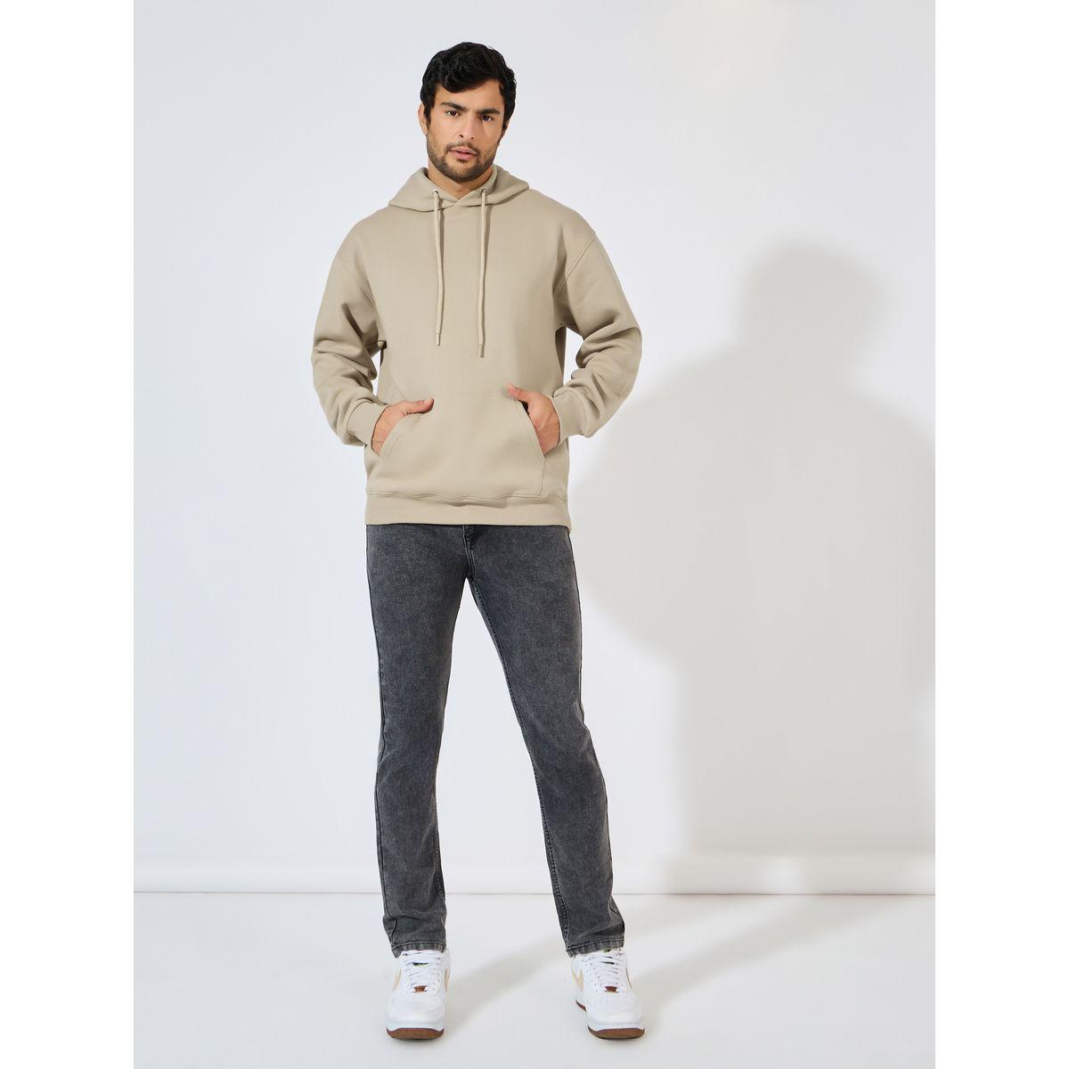 Styli Relaxed Fit Fleece Hoodie with Kangaroo Pocket-men-winterwear-hoodiesandsweatshirts-image-2