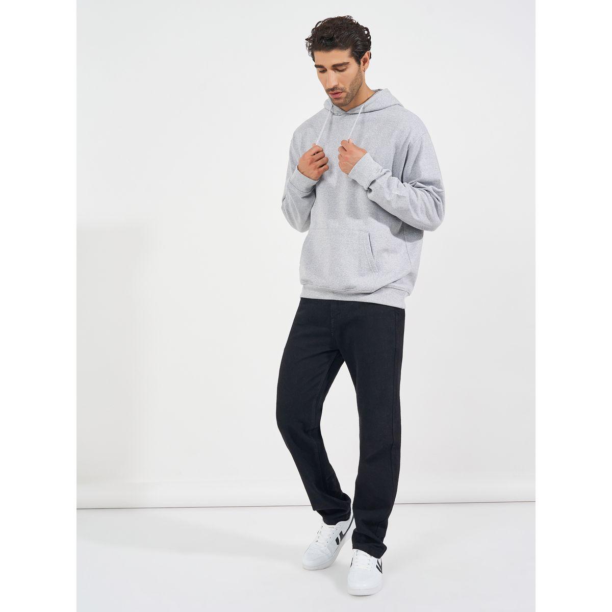 Styli Relaxed Fit Fleece Hoodie with Kangaroo Pocket-men-winterwear-hoodiesandsweatshirts-image-2