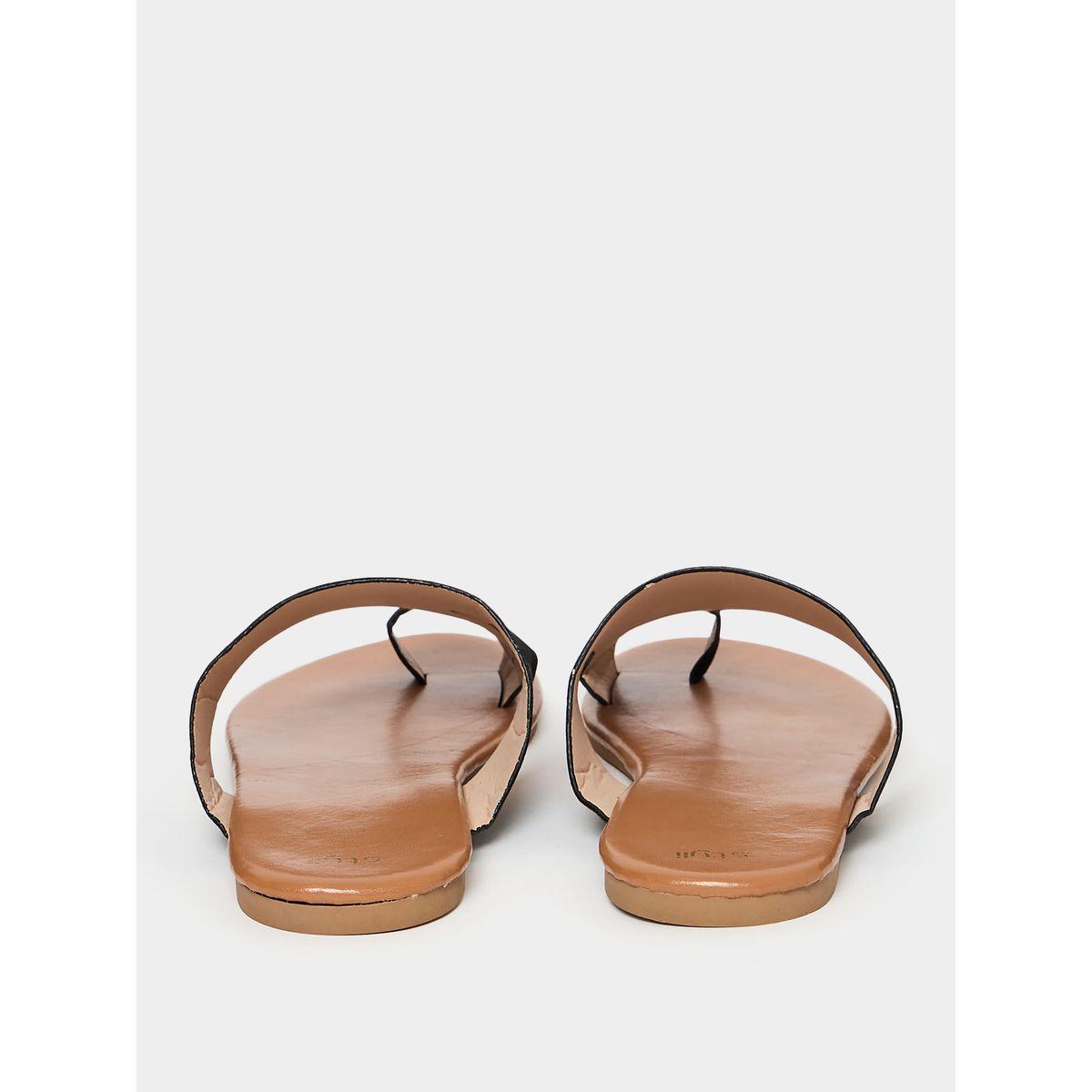 Styli Solid Toe Detail Flat Sandal-women-shoes-sandals-flats-image-4