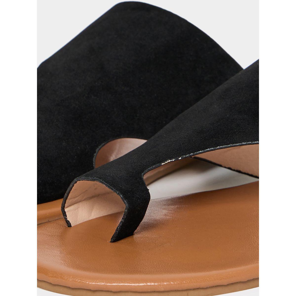 Styli Solid Toe Detail Flat Sandal-women-shoes-sandals-flats-image-6