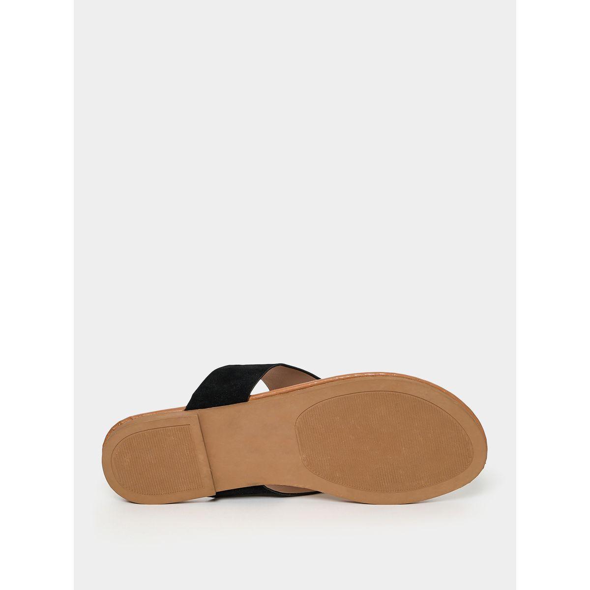 Styli Solid Toe Detail Flat Sandal-women-shoes-sandals-flats-image-7