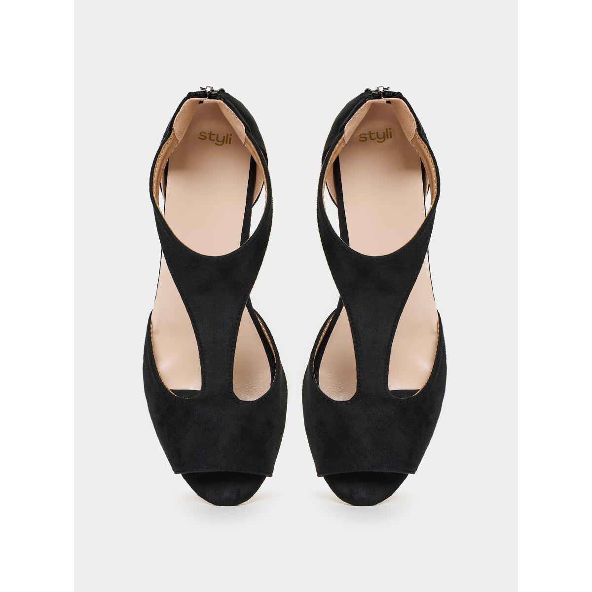 Styli Zip Detail Low Heel Sandal-women-shoes-heels-image-5