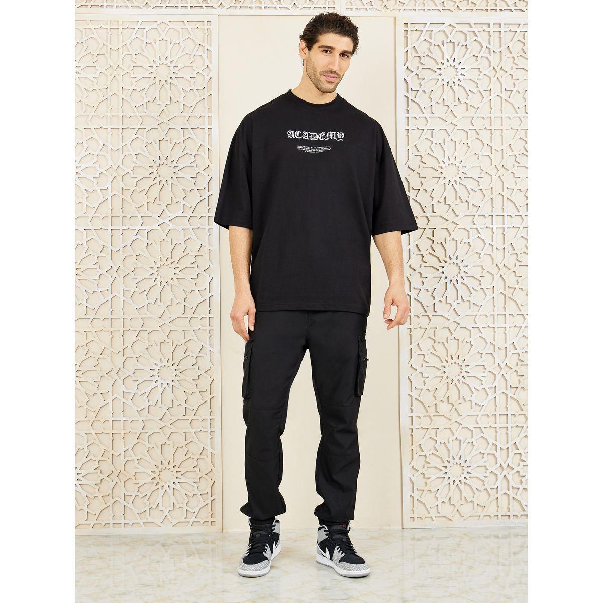 تيشيرت جيرسيه بوكسي بتفاصيل مُطرّزة-men-clothing-tshirtsandpolos-tshirts-image-2