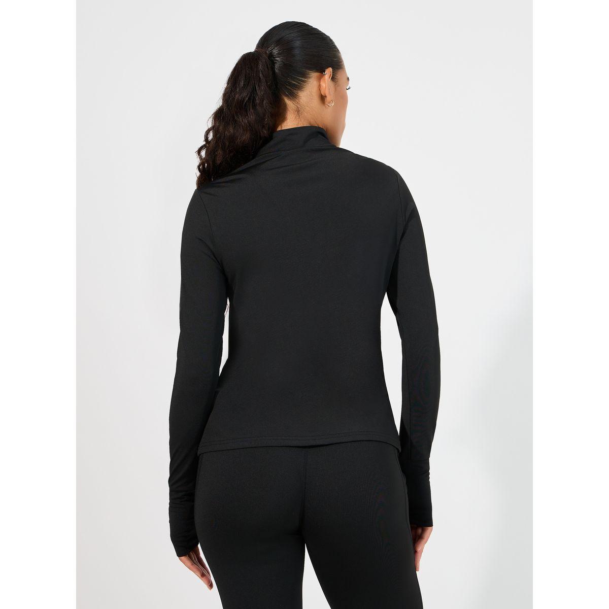 Styli Active Half Zip Up Multi Panel Seam Thumbhole Detail Top-women-clothing-sportswearandactivewear-tshirtsandvests-image-5