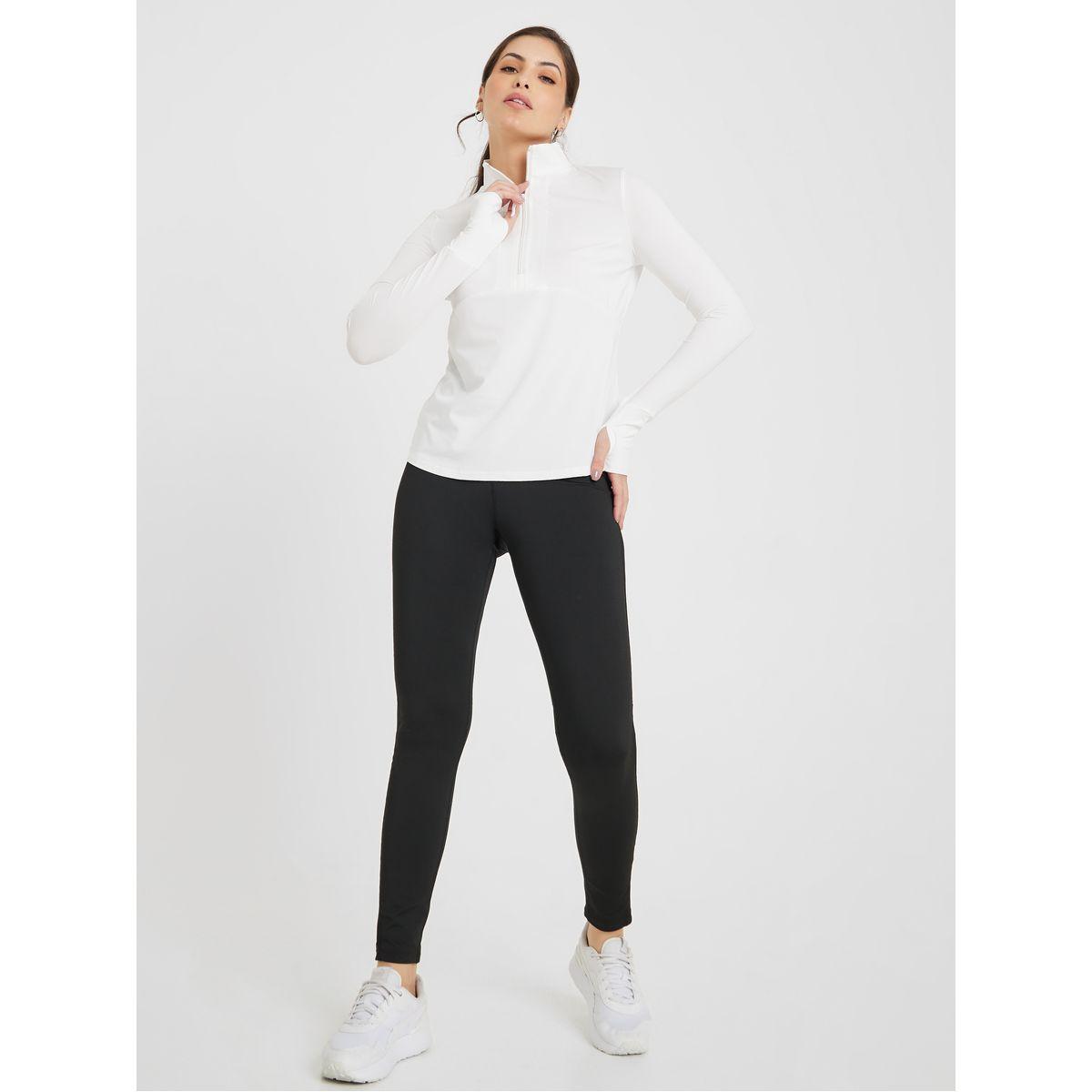 Styli Active Half Zip Up Multi Panel Seam Thumbhole Detail Active Top-women-clothing-sportswearandactivewear-tshirtsandvests-image-2
