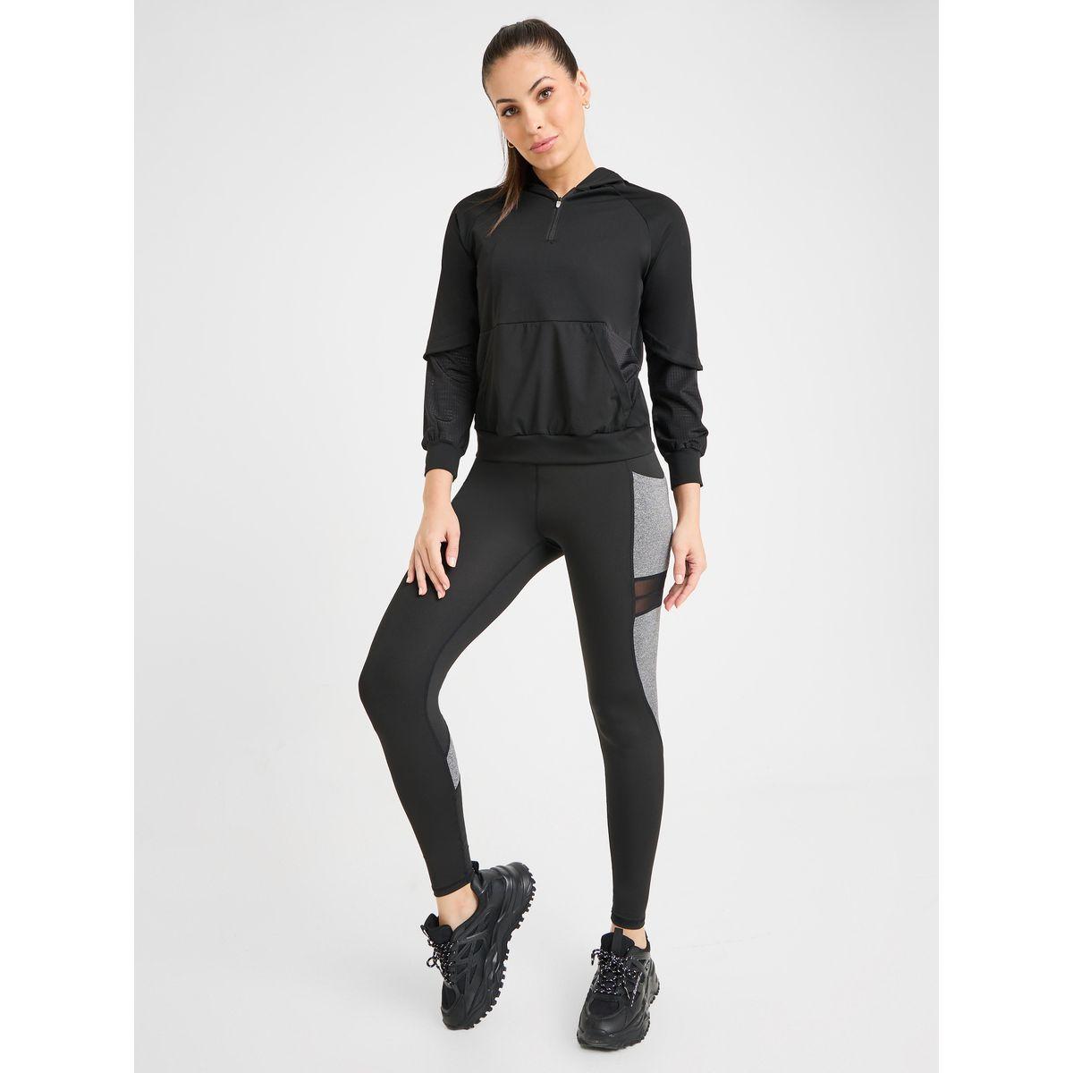 Styli Active Half Zip Up Mesh Detail Hooded Top-women-clothing-sportswearandactivewear-tshirtsandvests-image-2
