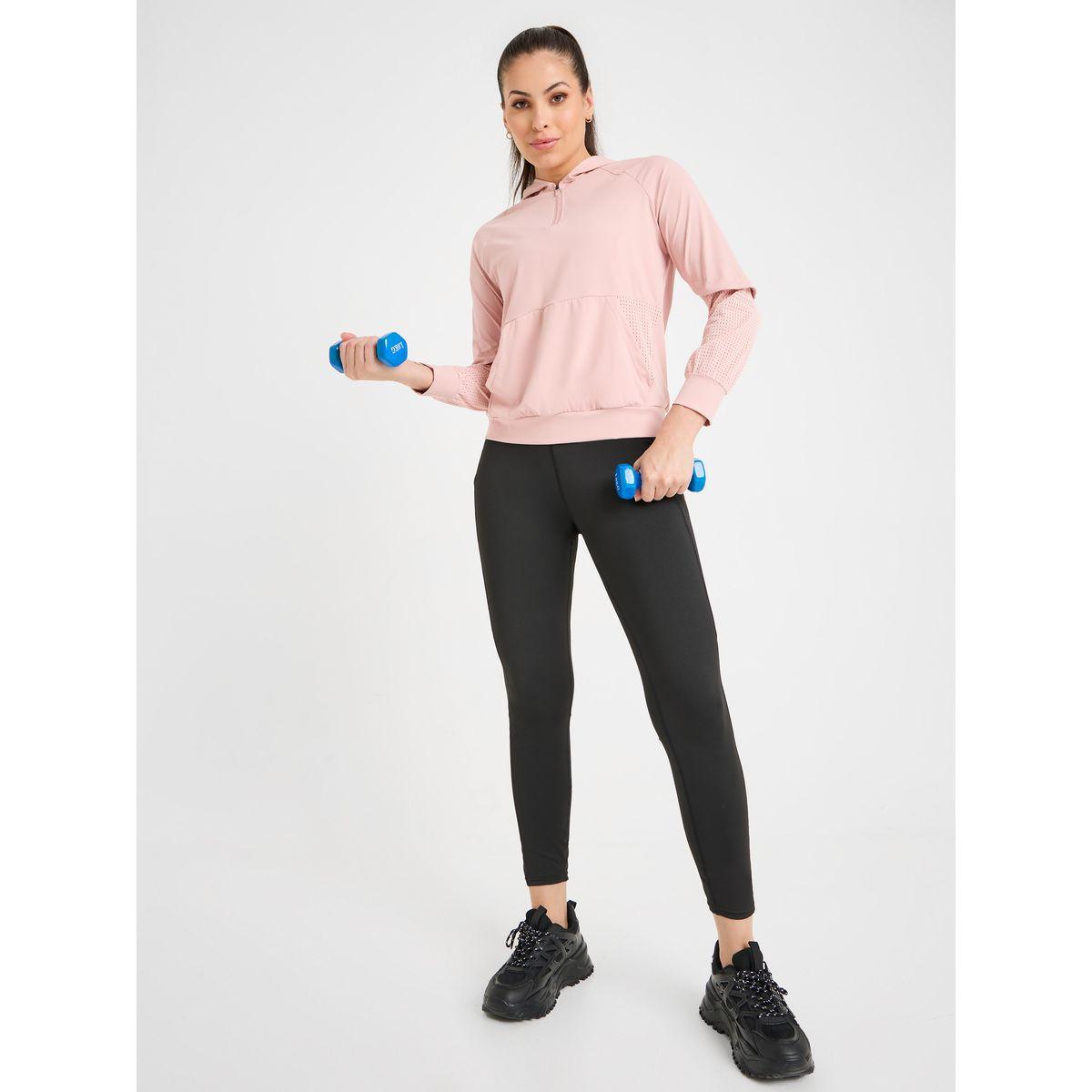 Styli Active Half Zip Up Mesh Detail Hooded Top-women-clothing-sportswearandactivewear-tshirtsandvests-image-2