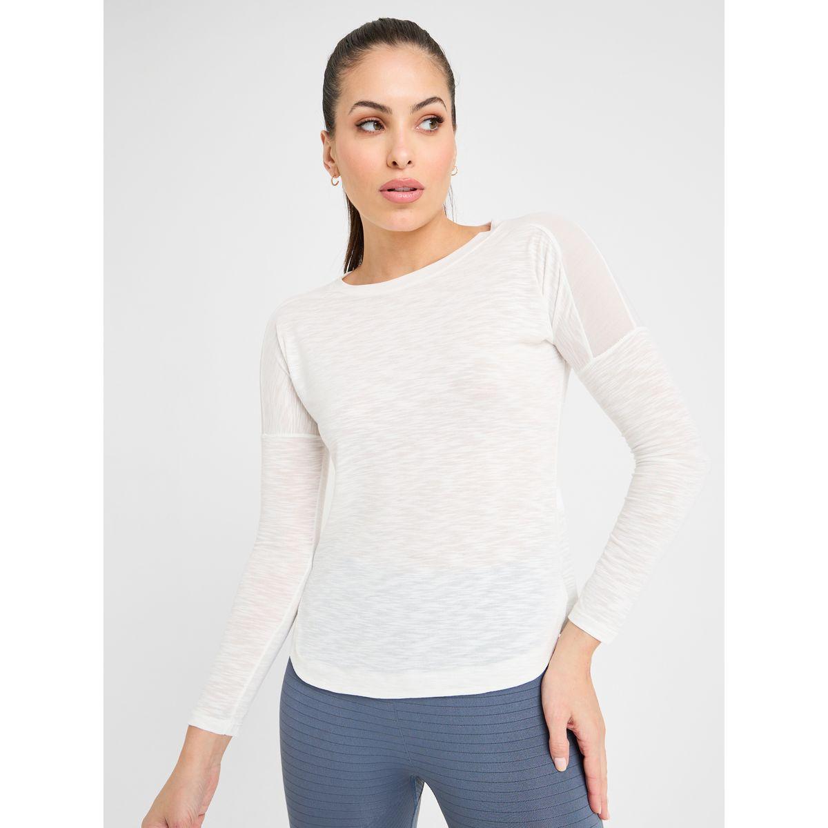 Styli Active Slub Full Shoulder Mesh Panel Top-women-clothing-sportswearandactivewear-tshirtsandvests-image-3