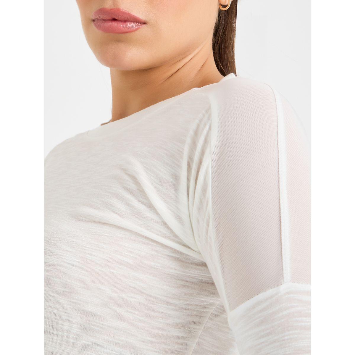 Styli Active Slub Full Shoulder Mesh Panel Top-women-clothing-sportswearandactivewear-tshirtsandvests-image-4