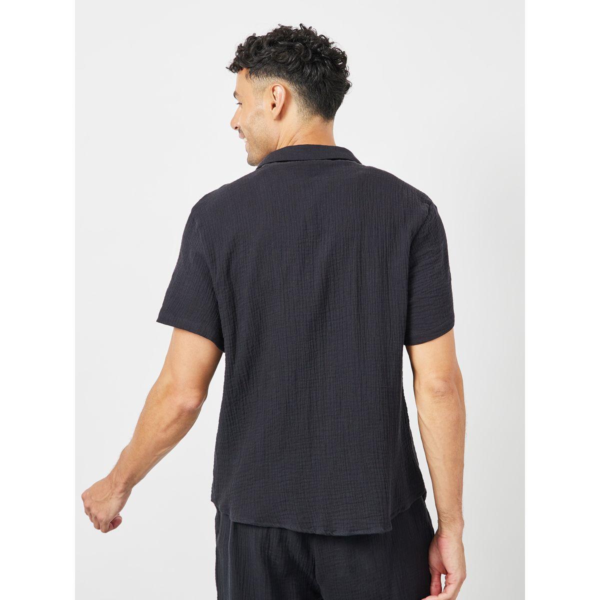 Styli Crinkled Cotton Resort Collar Shirt-men-clothing-shirts-image-4