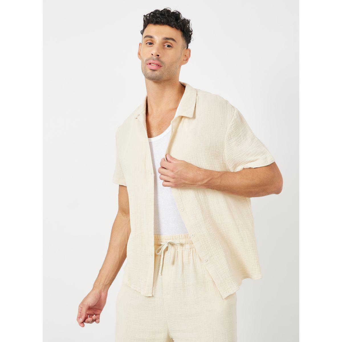 Styli Crinkled Cotton Resort Collar Shirt-men-clothing-shirts-image-3
