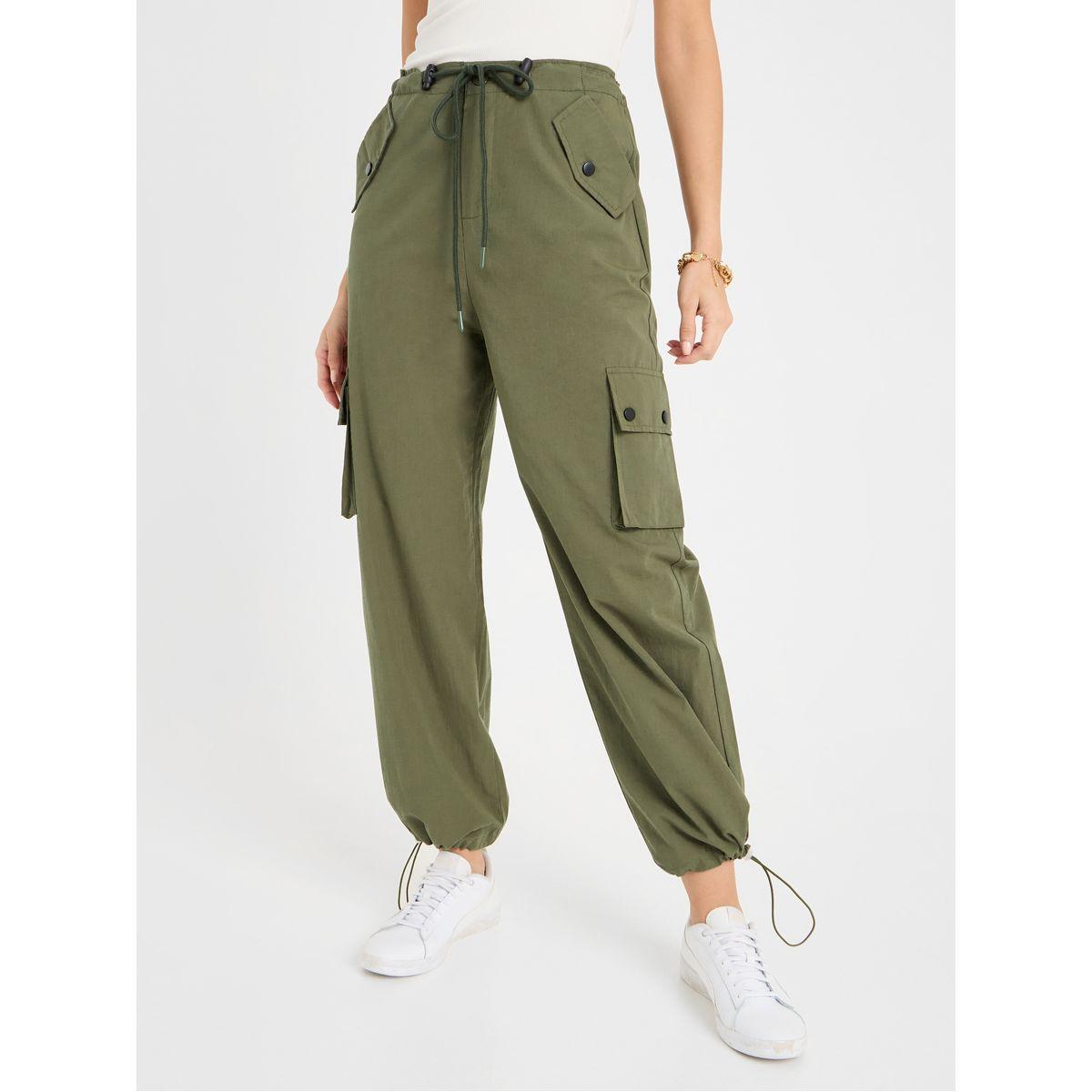 Styli Parachute Cargo Pant with Drawstring Waistband-women-clothing-bottoms-trousers-image-1
