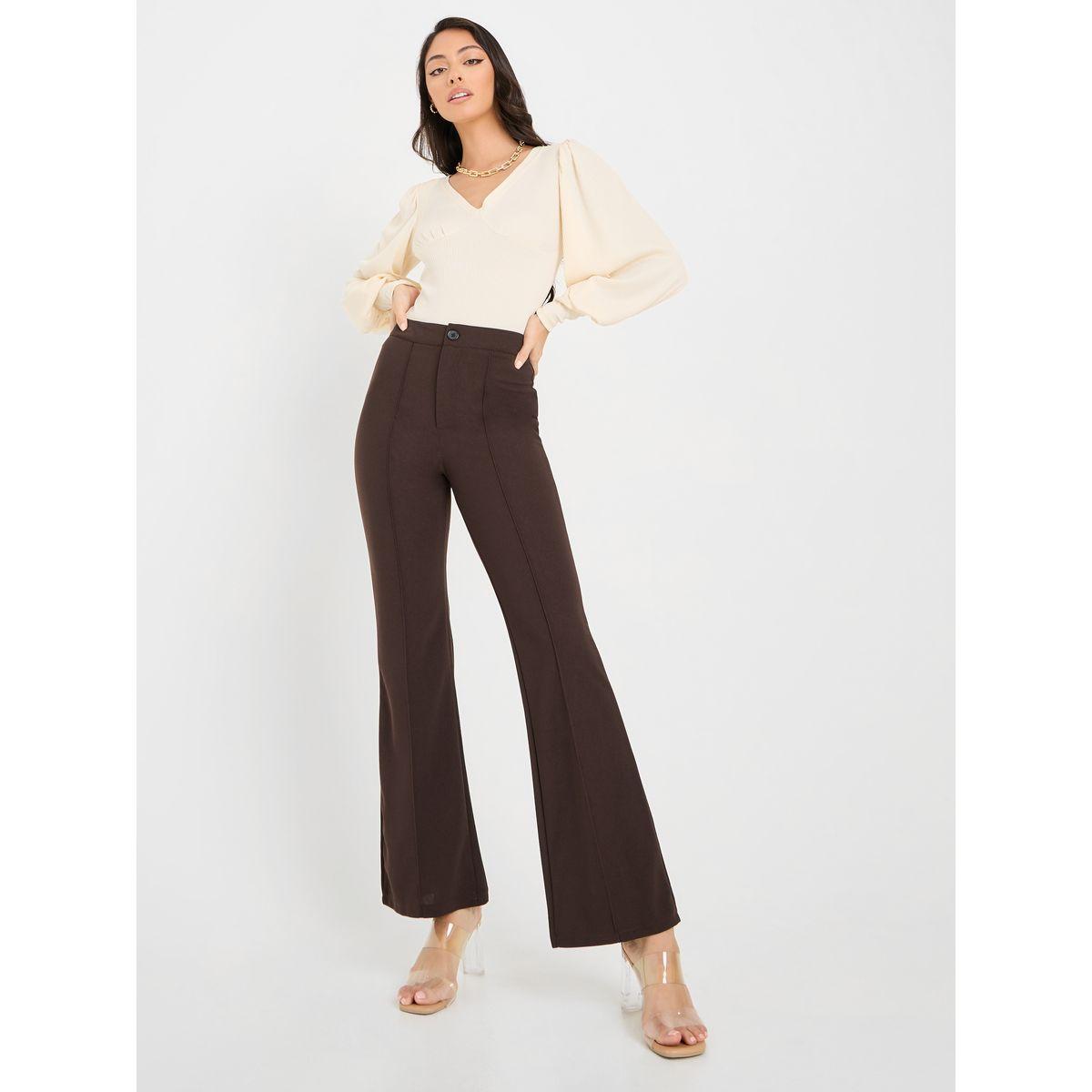 Styli High Rise Seam Detail Fit and Flare Pants-women-clothing-bottoms-trousers-image-2