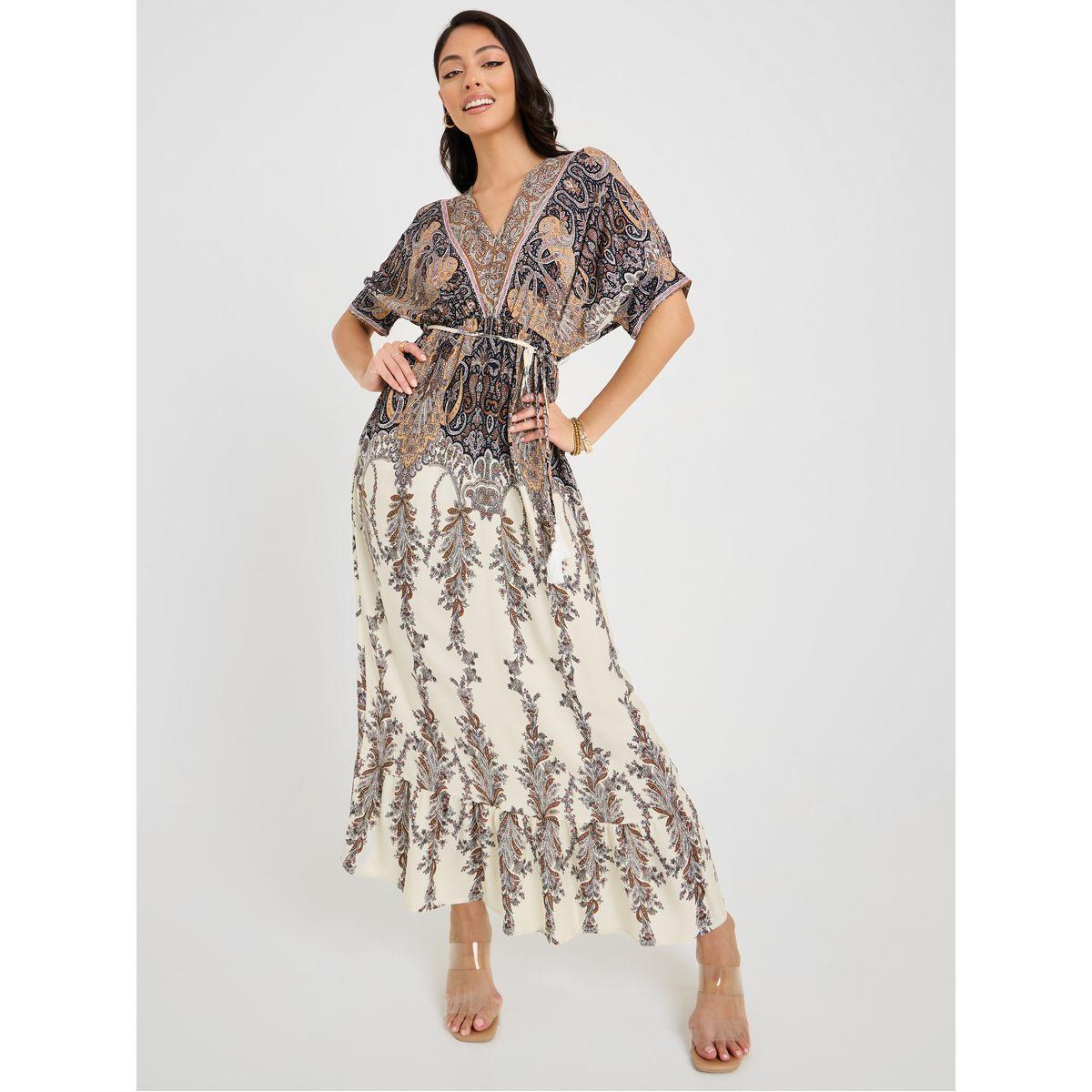 Styli All Over Print Batwing Sleeves Maxi Dress-women-clothing-dresses-image-1