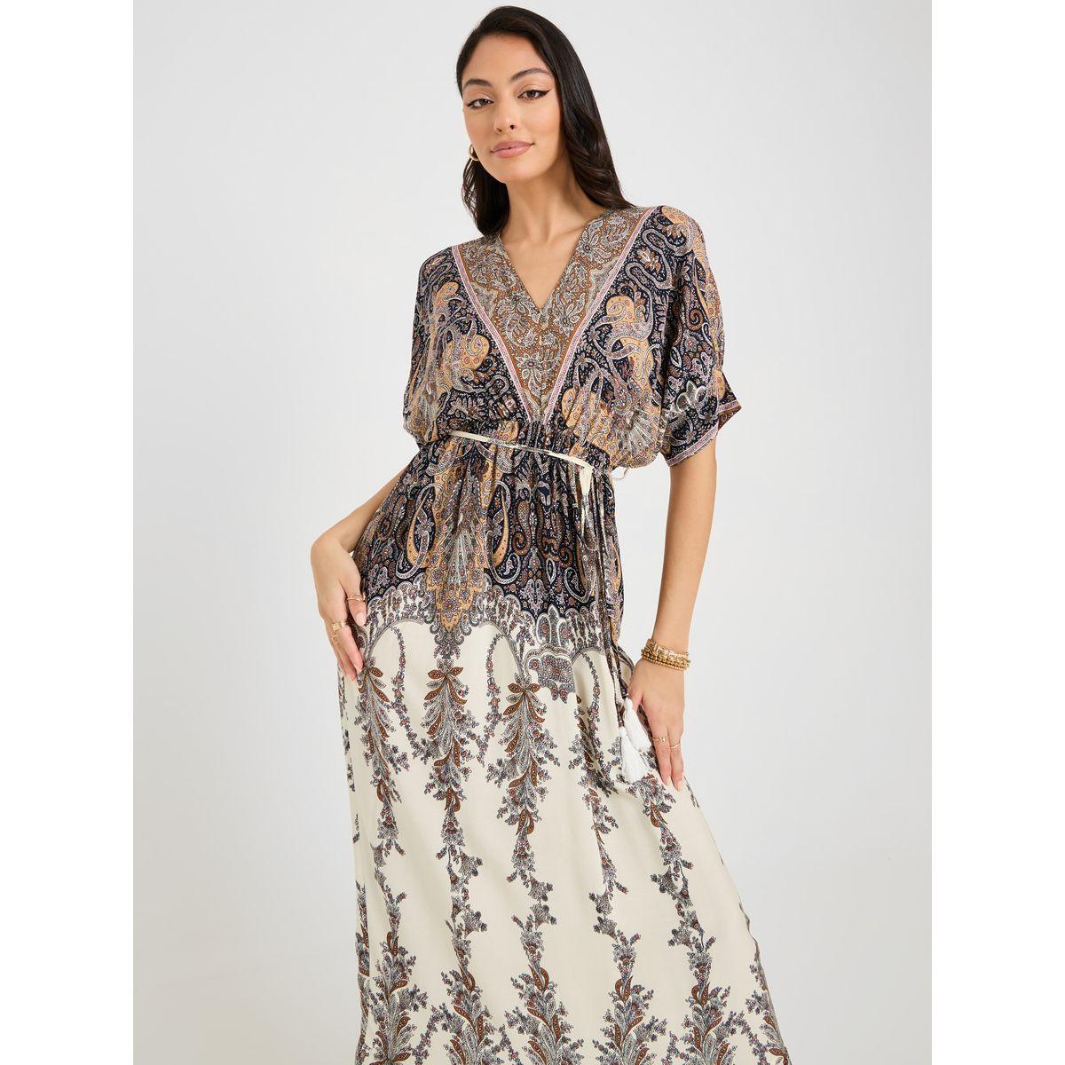 Styli All Over Print Batwing Sleeves Maxi Dress-women-clothing-dresses-image-2
