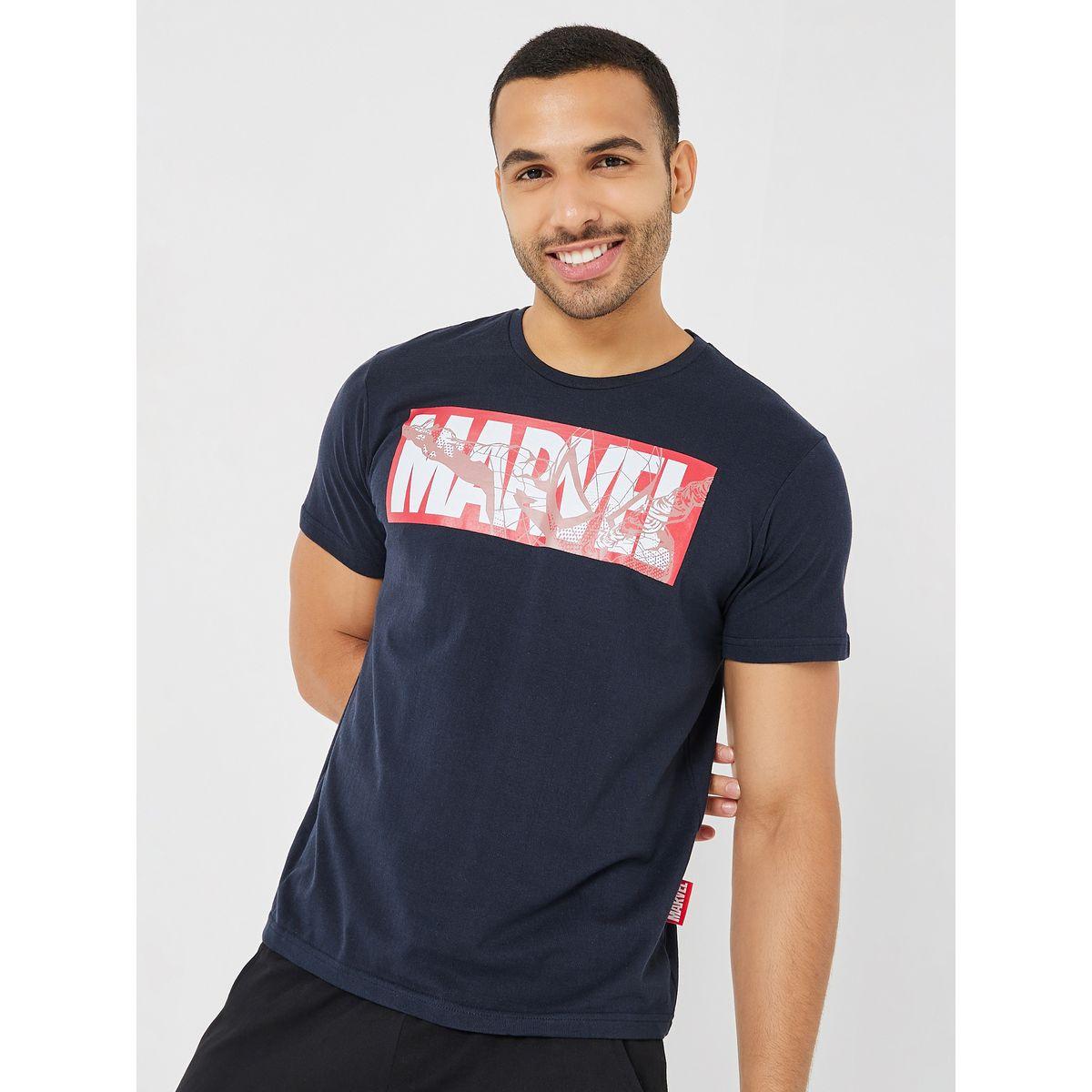 Marvels Logo Graphic Cotton T-Shirt & Pyjama Set-men-clothing-nightwear-sets-image-2