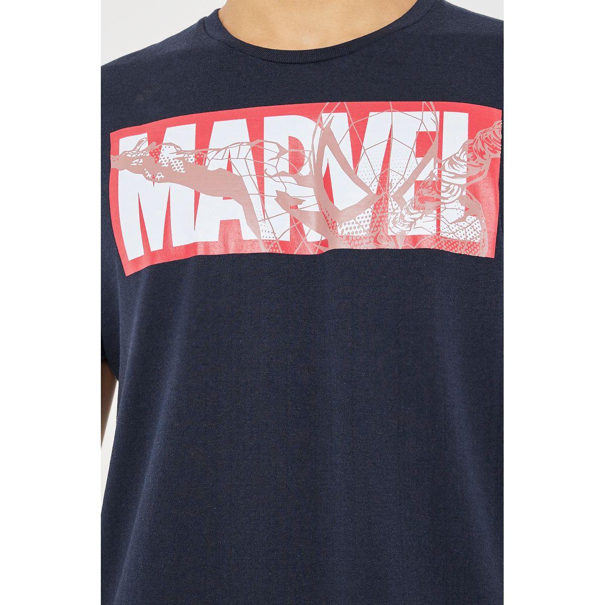 Marvels Logo Graphic Cotton T-Shirt & Pyjama Set-men-clothing-nightwear-sets-image-4