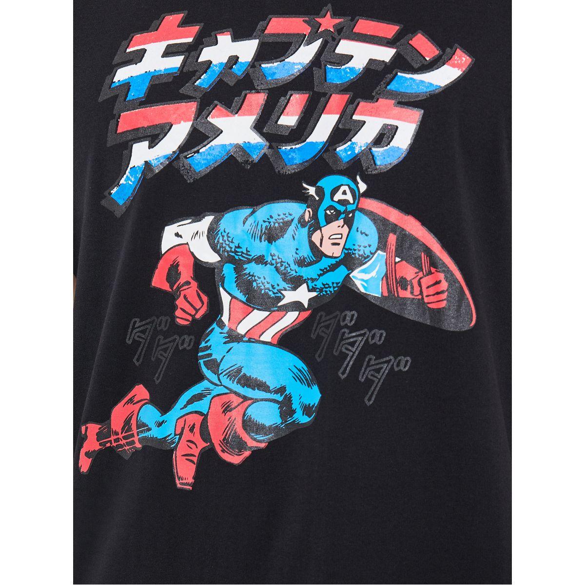 Captain America Graphic Cotton T-Shirt & Pyjama Set-men-clothing-nightwear-sets-image-4
