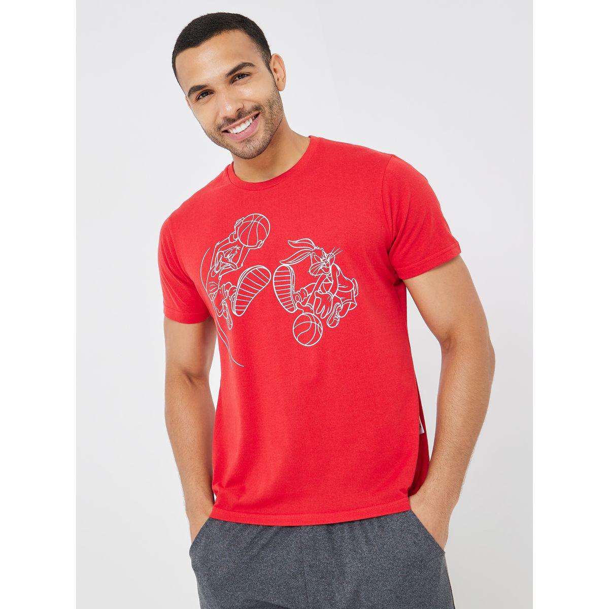 Looney Tunes Graphic Cotton T-Shirt & Pyjama Set-men-clothing-nightwear-sets-image-3