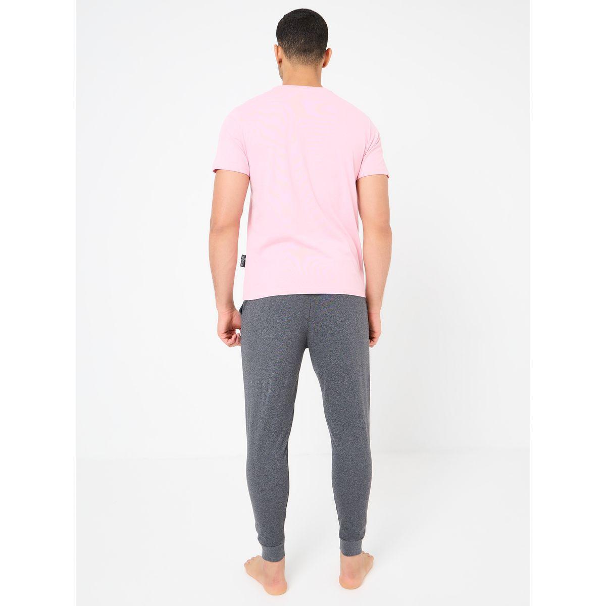 The Flintstone Graphic Cotton T-Shirt & Pyjama Set -men-clothing-nightwear-sets-image-5