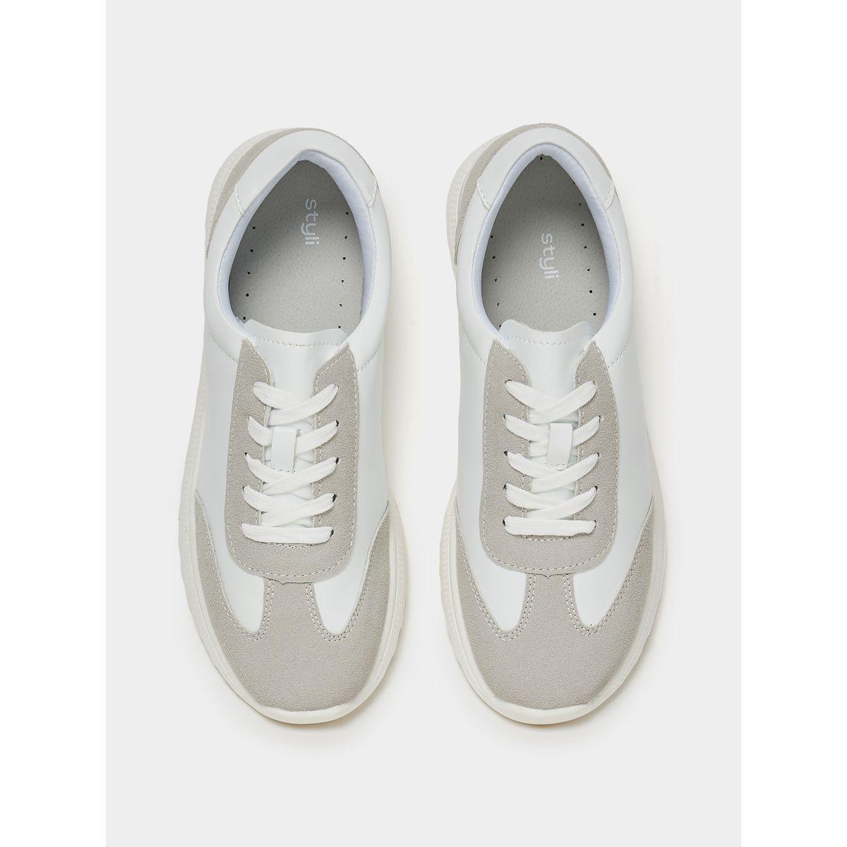 Styli Contrast Panel Lace Up Sneakers-women-shoes-sneakers-image-5