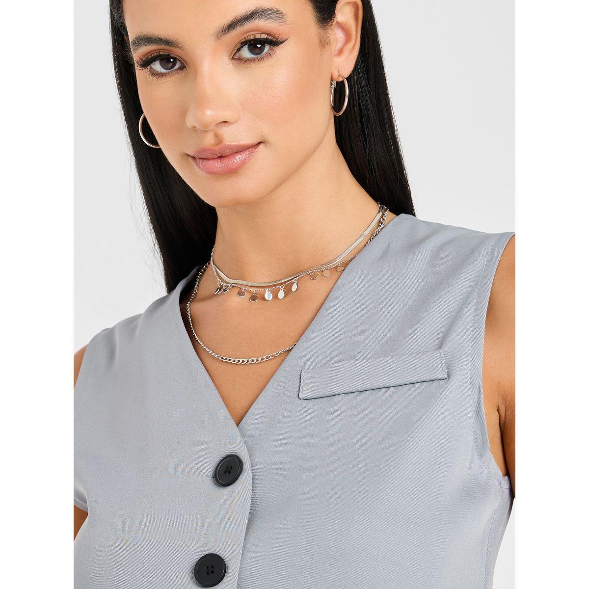 Styli Waistcoat Blazer & Straight Leg Pants Co-Ord Set-women-clothing-coordsets-image-4