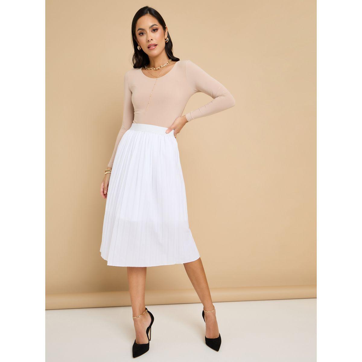 Styli Pleated A-Line Midi Skirt-women-clothing-bottoms-skirts-image-2