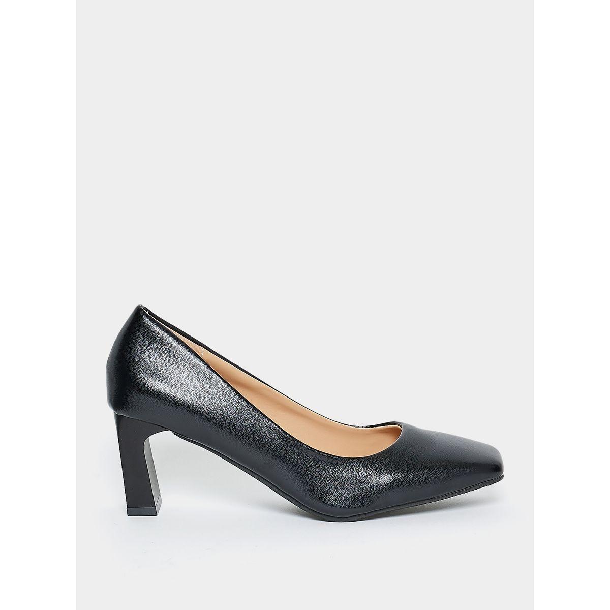 Styli Block Heel Square Toe Formal Shoes-women-shoes-heels-image-2