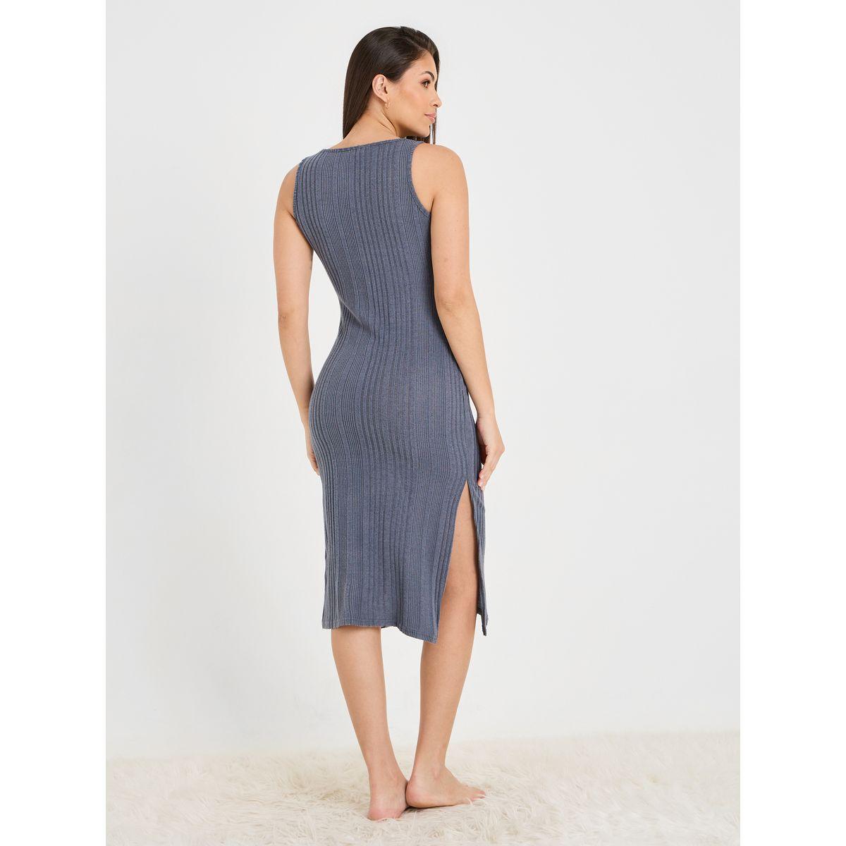 قميص نوم ميدي بشق جانبي-women-clothing-nightwear-nighties-image-5