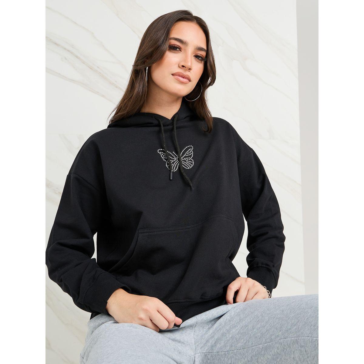 Styli Oversized Embellished Rhinestone Butterfly Detail Hoodie-women-clothing-hoodiesandsweatshirts-hoodies-image-1