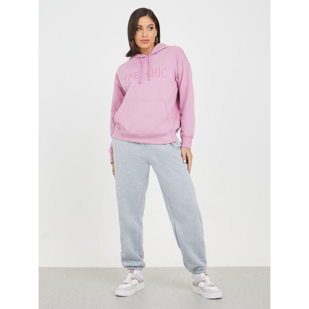 Styli Oversized Regular Length Hoodie with Embroidered Slogan-women-winterwear-hoodiesandsweatshirts-hoodies-image-2