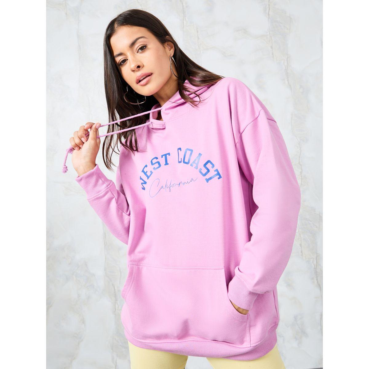 Styli Regular Fit Slogan Print Regular Length Hoodie-women-winterwear-hoodiesandsweatshirts-hoodies-image-1