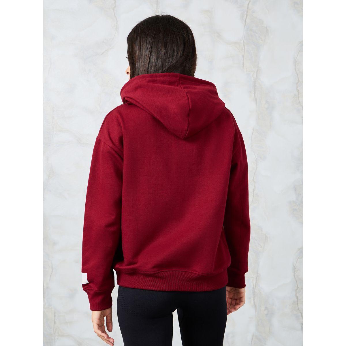 Styli Regular Fit Printed Badge Hoodie with Front Pocket-women-winterwear-hoodiesandsweatshirts-hoodies-image-5
