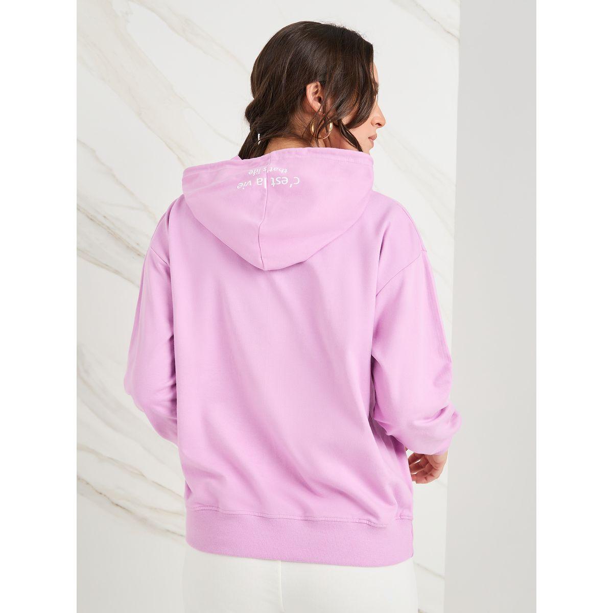 Styli Regular Fit Slogan Hoodie with Front Pocket-women-winterwear-hoodiesandsweatshirts-hoodies-image-4