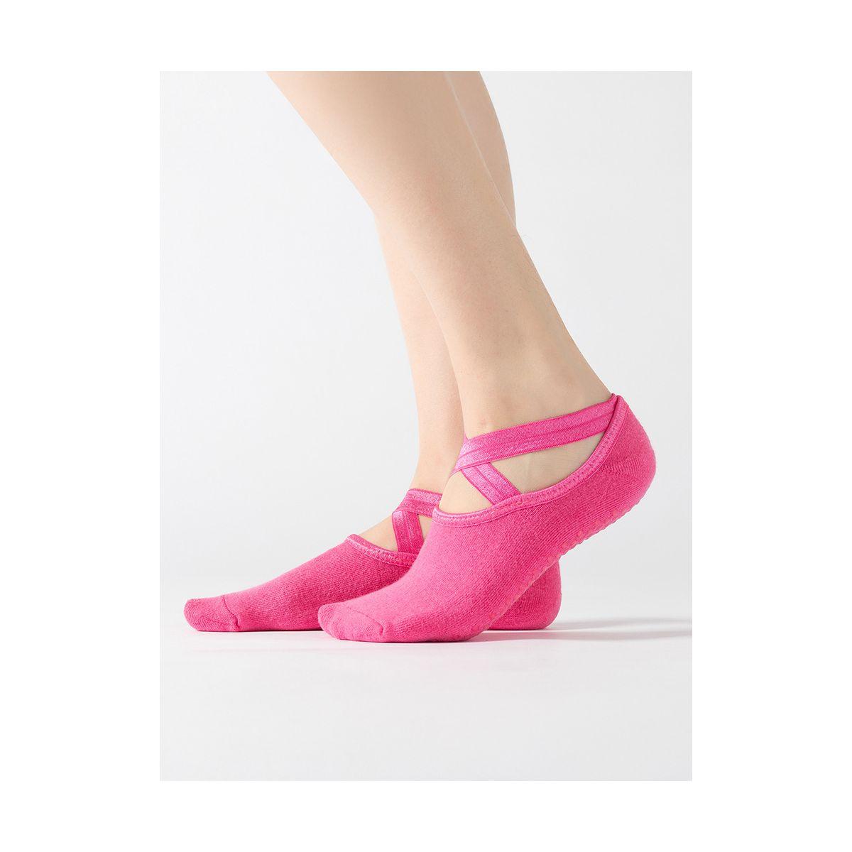 Styli Cross Over Straps Silicon Pad Base No Show Yoga Socks-sports-women-clothing-trackpantsandtracksuits-image-1