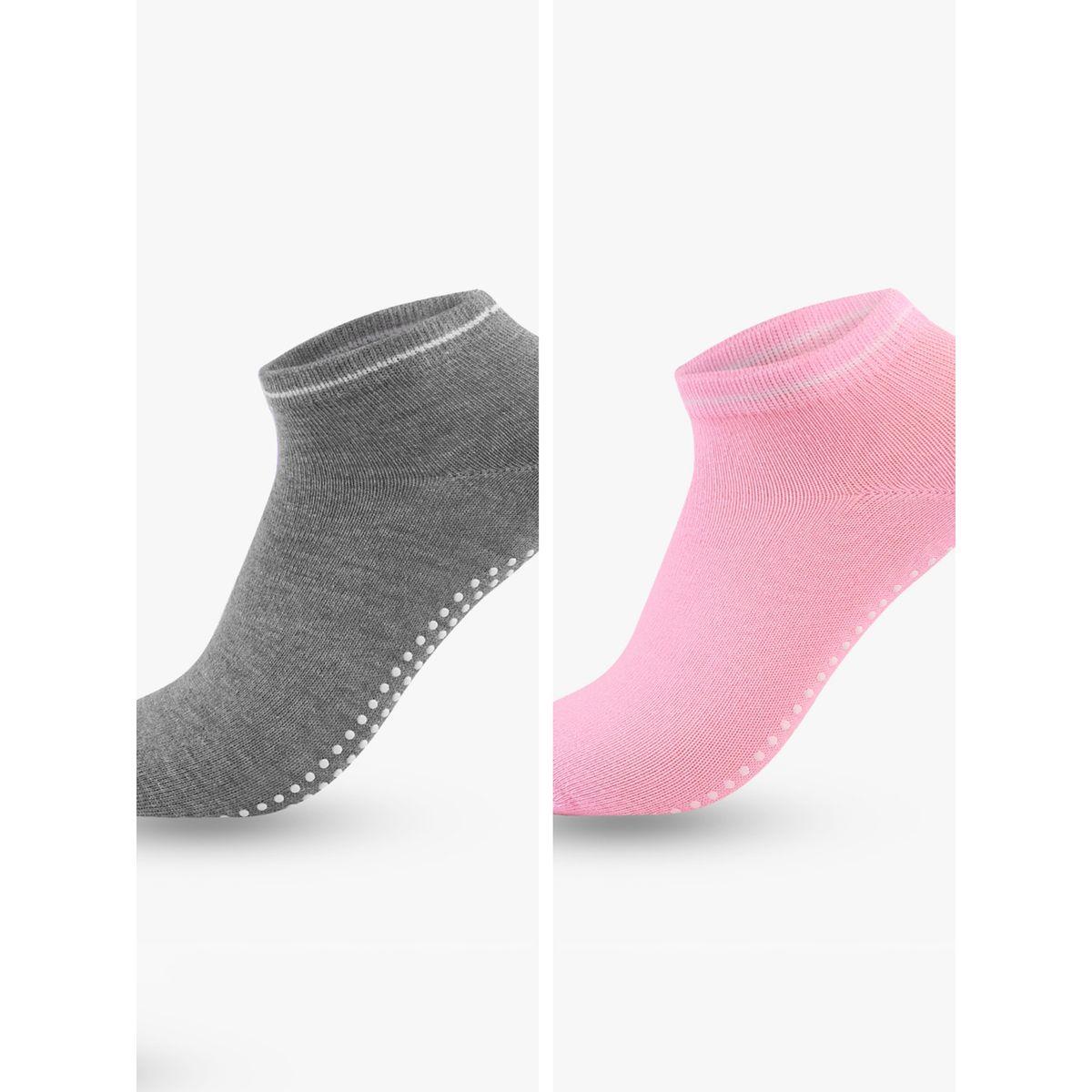 Styli Active Pack of 2 - Single Stripe Silicon Pad Base Extra Low Cut Yoga Socks-sports-gear-gym-image-1