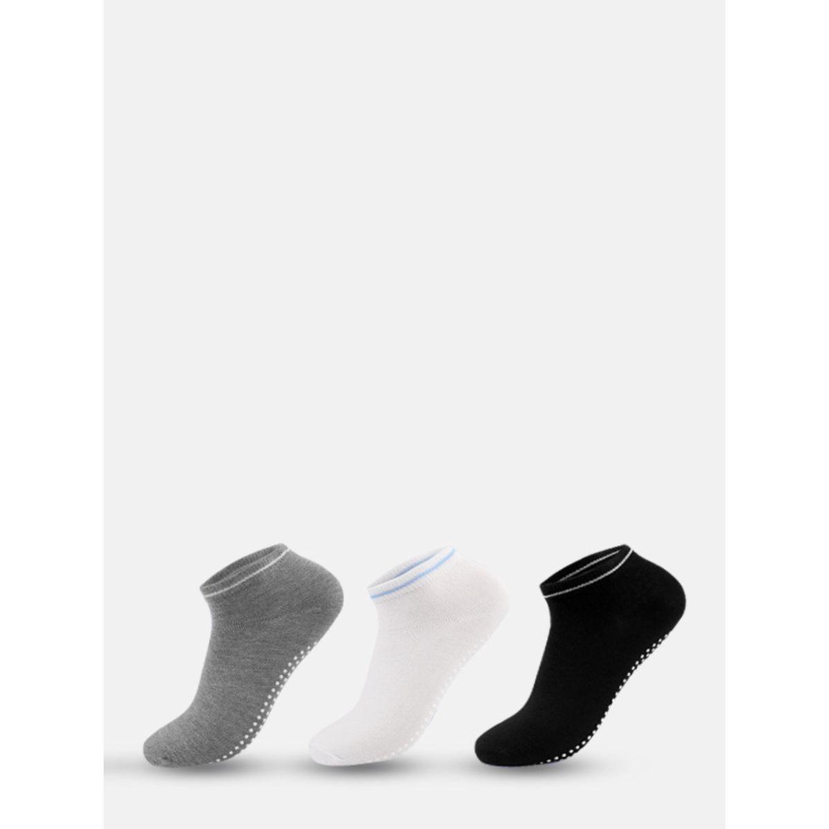 Styli Active Pack of 3 - Single Stripe Silicon Pad Base Extra Low Cut Yoga Socks-women-socksandstockings-image-1