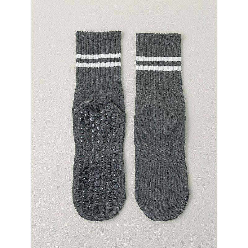 Styli Active Double Stripe Silicon Pad Base Crew Yoga Socks-sports-gear-gym-image-2