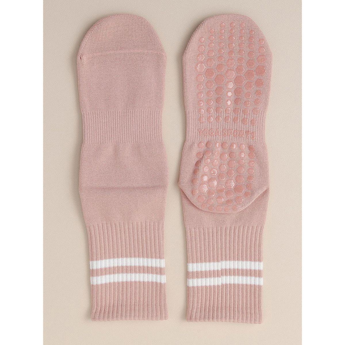 Styli Active Double Stripe Silicon Pad Base Crew Yoga Socks-sports-gear-gym-image-3